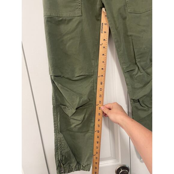 Nili Lotan 0 French Military Cargo Pants Stretch Cotton Cropped Army Green - Picture 9 of 10